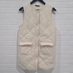 Women's Cream Quilted Vest